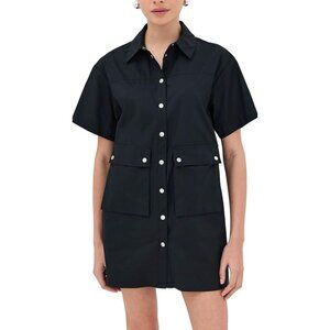 LE BOP Mariette Utility Mini Dress Black Size Small